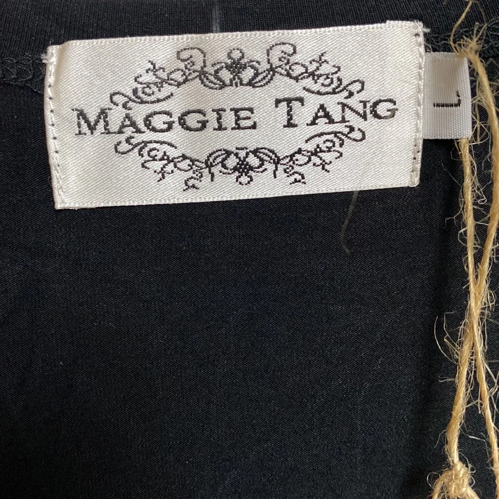 Maggie Tang Long Wrap Dress Black Size Large - Picture 5 of 6